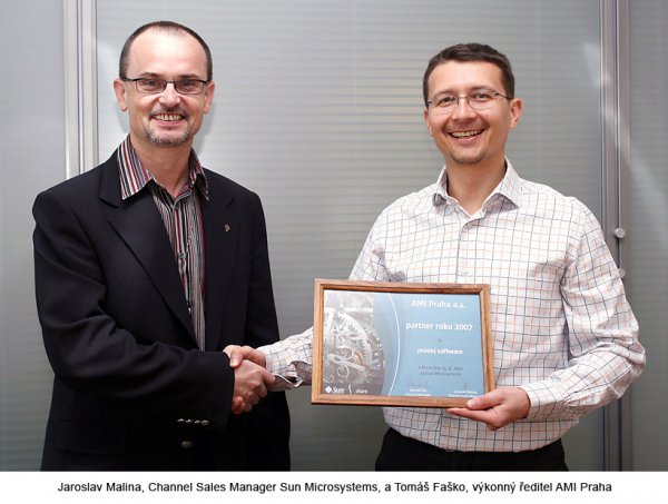 AMI Praha získala od Sun Microsystems ocenění Partner roku